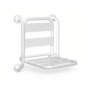 Siège pliant avec dossier blanc, longueur 54 cm, largeur 45 cm, chaise d'hôpital - Product Image 2