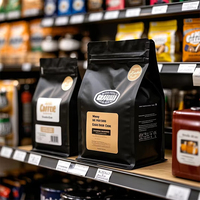 Sacs en papier personnalisés avec logo, durables, 250g 500g, qualité alimentaire, imprimés en héliogravure, avec fermeture éclair et valve, pour café en grains, lait et gelée