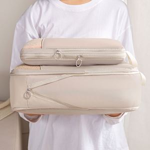 New Polyester Memory Cloth Compressible Waterproof Travel Storage Bag 2-Piece Set <b>Suitcase</b> Clothing Organizer Zipper Closure - Product Image 4