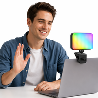Lampe d'appoint LED portable en plastique pour téléphone portable, rotation à 360°, température de couleur réglable, 4W DC5V, éclairage photographique