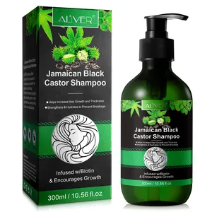 ALIVER private label sulfate free shampoo,hair care prevent breakage natural organic black castor oil hair growth shampoo