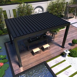 Pavillon motorisé moderne en alliage d'aluminium thermolaqué, pliable automatiquement, résistant aux intempéries, <span class=keywords><strong>abri</strong></span> de <span class=keywords><strong>terrasse</strong></span> pour fêtes - Product Image 2