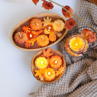 Halloween-Kürbis- und Orangenförmige Kerzen Herbst-Erntedank-Ahornblatt Mini-Kürbis Duftkerzen