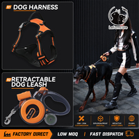 Ensemble Harnais et Laisse pour Chien Anti-Traction Tactique pour Grands Chiens, Laisse Rétractable Robuste avec LED, Personnalisable OEM