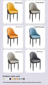 北欧風高級レザーダイニングチェア-モダンデザイン、ソフトクッション、防水仕様、業務用レストラン家具 - Product Image 3