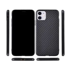 Anti Slip Drop Fall Flexible Classic Black Mobile Cover Aramid Carbon Fiber Case For iPhone 6 7 8 S Plus 11 12 13 Mini Pro Max