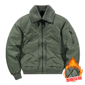 Liquidation des ventes hommes veste d'hiver automne coupe-vent chaud <span class=keywords><strong>manteau</strong></span> décontracté coupe ample Polyester grande taille vêtements d'extérieur avec col en fourrure - Product Image 2