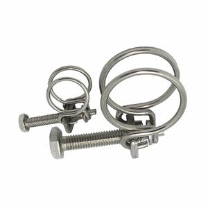 Collier de serrage <span class=keywords><strong>double</strong></span> fil en acier inoxydable 304 poli, réglable, capacité de charge 1000 kg, pour tuyaux d'eau, de gaz et de caoutchouc - Product Image 5