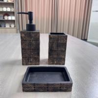 Ensemble d'accessoires de salle de bain en polyrésine à effet métallique, design unique, porte-savon de salle de bain, pour toute la maison