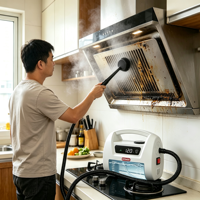 Nettoyeur vapeur portable pour cuisine, cuisinière, hotte et graisse tenace, chauffe rapide en 30s, 230F 1800W, sans ébullition, pour maison et voiture