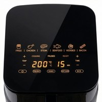 Freidora de Aire Inteligente de 4 Litros, 1200W/1400W, 8 Menús, Tamaño Pequeño/Mediano, Eléctrica, Digital, con Ventana Visible y Wifi