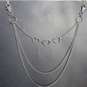 Heart Shape Metal Waist <b>Chain</b> Silver Color Hip Hop Style Daily Wear Fashion Body <b>Chain</b> Single Lap Design Tibetan Silver Material - Product Image 4