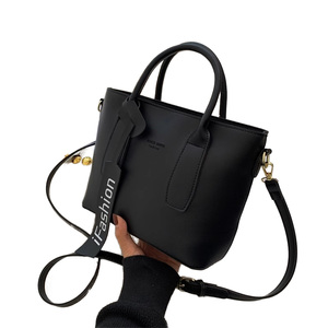 Borsa a forma di cuscino a tracolla di colore puro da donna di grande capacità con cerniera borsa in pelle portatile - Product Image 1