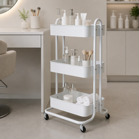 Chariot utilitaire roulant à 3 niveaux en métal pour salon de beauté, clinique, usage domestique, achat en gros