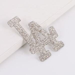 Hot fix 3D strass lettera decalcomanie strass stiratura patch - Product Image 5