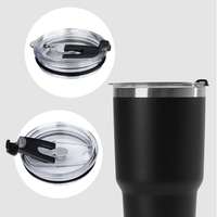 Gobelet isotherme Hong Ling 30 oz en acier inoxydable à double paroi, tasse à café avec paille et couvercle, gourde de voyage