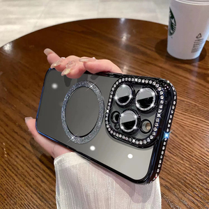 Tpu diamante Glitter custodia per telefono magnetico per <span class=keywords><strong>iphone</strong></span> 15 pro lusso soft Bling magnet custodie per telefono per <span class=keywords><strong>iPhone</strong></span> 14 13 12 pro max <span class=keywords><strong>cover</strong></span> - Product Image 5