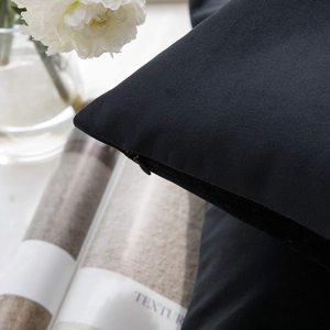 Vỏ Gối Bằng Nhung Màu Đen Hình Vuông Siêu Mềm Trang Trí Nhà Cửa Giường Sofa Giường Sofa Có Khóa Kéo - Product Image 5