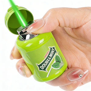 Briquet torche <span class=keywords><strong>en</strong></span> métal tendance <span class=keywords><strong>en</strong></span> <span class=keywords><strong>forme</strong></span> <span class=keywords><strong>de</strong></span> <span class=keywords><strong>chewing</strong></span>-<span class=keywords><strong>gum</strong></span>, vente chaude 2026, 3 couleurs, coupe-vent, rechargeable au gaz avec flamme verte - Product Image 1