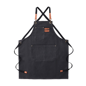 Custom Logo Heavy Duty Coffee Shop Barista Chef Restaurant Men Leather Garden <strong>BBQ</strong> Grilling Denim Barber Canvas Work <strong>Aprons</strong> with - Product Image 5