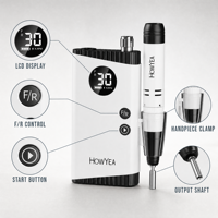 Machine à ongles rechargeable HOWYEA HY-1006A, lime électrique professionnelle pour salon de manucure, vente en gros