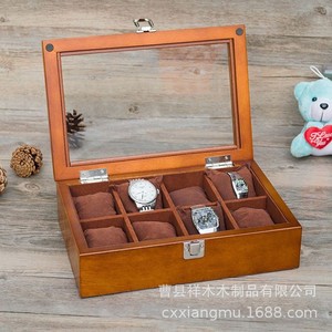 Wooden <b>Watch</b> Box Rectangle 28x19x8cm Multifunction Storage Display <b>Case</b> For <b>Watches</b> Jewelry Desktop Organizer Chinese Style - Product Image 2