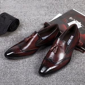 Zapatos de Cuero Casuales de Otoño para Hombre, Formales, Impermeables, Transpirables, de Alta Calidad, Talla Grande, Retro, con Aumento de Altura, Sin Cordones - Product Image 3