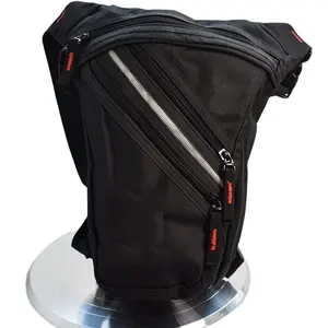फैशन काले पुरुषों मोटरसाइकिल पैर बैग कमर ड्रॉप जांघ पाउच मोबाइल फोन बैग