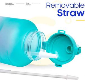3.78L Large <b>Gallon</b> Water <b>Bottle</b> with Time Marker & Straw Tritan BPA Free Motivational Outdoor Sports Water <b>Bottle</b> - Product Image 2