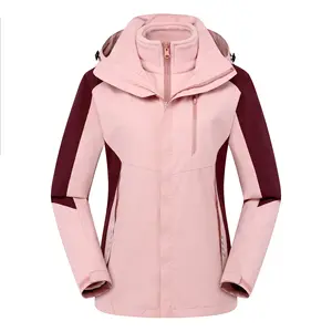 Inverno autunno Casual uomo giacca impermeabile giacca Outdoor moda giacca a vento cappotto impermeabile due pezzi set 3 in 1 donna Parka