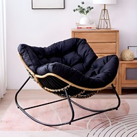 Fauteuil Suspendu Balançoire d'Extérieur pour Patio, Fauteuil à Bascule en Acier Étanche pour Balcon, Grand Fauteuil Cocon de Jardin