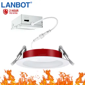 ETL 4Inch Fire Proof Anti-glare Slim Pot Lights Recessed 2 Hours Fire Rated 5CCT Adjustable LED Downlights With Driver