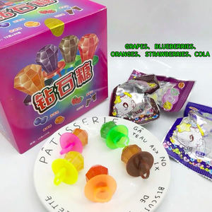 טבעת פירות בצורת יהלום הסיטונאי טבעת פרי פופ סוכריות חאלל סוכריות צעצוע חלאל עם פירות אריזה לילדים - Product Image 2