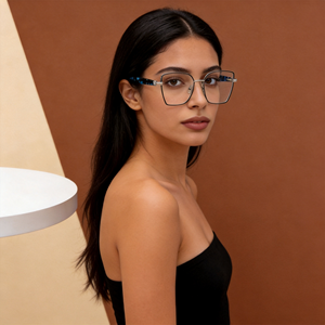 Cancan 88003 Montura Óptica para Mujer, Lentes de <span class=keywords><strong>Vista</strong></span>, Metal con Acetato, Cuadradas, Ligeras, Bisagra de Resorte, Precio de Fábrica, Venta al Por Mayor - Product Image 2