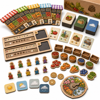 Jeu de société personnalisé en carton écologique sur le thème du marché des agriculteurs - Jeu familial saisonnier pour récoltes et fêtes sous marque privée