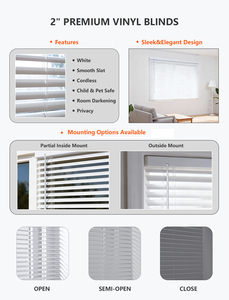 L-Shaped Mini Blinds Cordless Venetian Light Filtering Horizontal Window Blinds Protecting Privacy Living Room Fabric Everyday - Product Image 5