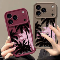 Coques de téléphone en TPU motif cocotier avec différents designs pour iPhone 17 16 Pro Max 12 11 7G