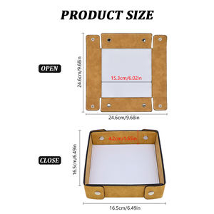 CAJTS Plateau <span class=keywords><strong>de</strong></span> rangement multifonction pliable en cuir PU moderne, vierge pour sublimation, organisateur <span class=keywords><strong>de</strong></span> bureau portable pour bureau/salon - Product Image 2