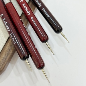ปากกาเพ้นท์เล็บลายฝรั่งเศสคุณภาพสูง ด้ามไม้ สำหรับตลาดยุโรปและอเมริกา - ปากกาแต้มลายขนโคลินสกี้จากโรงงาน - Product Image 5