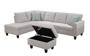 Canapé et chaise longue en U moderne de 98 pouces de large, orienté à gauche, avec ottoman, canapé-lit en mousse à mémoire de forme, mobilier de salon de haute qualité - Product Image 2