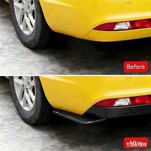 New Universal Carbon Fiber Style ABS Material Front Bumper Corner Protector High Quality 100% Fitment <b>Screw</b>-On Automotive - Product Image 2