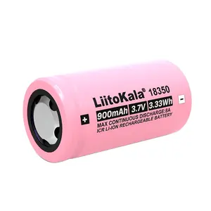 Liitokala 3.7V 900mAh 18350 리튬 이온 배터리 18350 충전식 리튬 배터리 전자 제품 전원 충전식