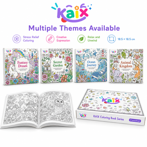 Coffret de livres de coloriage pour adultes KAIX Secret Garden, 8 thèmes populaires, <span class=keywords><strong>pages</strong></span> anti-stress pour adolescents, vente en gros pour boutiques de cadeaux - Product Image 4