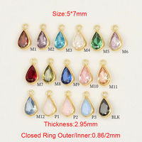 Pendentif en or rempli 14 carats avec pierre de naissance, boucle unique, forme de goutte d'eau 5*7 mm, connecteurs pour la fabrication de bijoux permanents en DIY