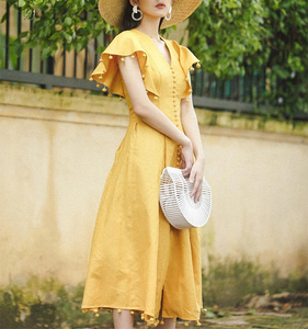 Gao Leng <span class=keywords><strong>Yu</strong></span> Sœur Aînée Vent Matures Jupe Longues En Coton Et <span class=keywords><strong>Lin</strong></span> Style Robe Femmes Jupe En <span class=keywords><strong>Lin</strong></span> - Product Image 5