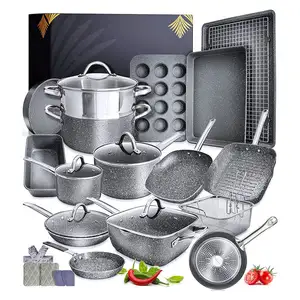 Top Sales Aluminium Keuken Ware Non-Stick Kookgerei Set Koken Op Maat Van Hoge Kwaliteit Kookgerei