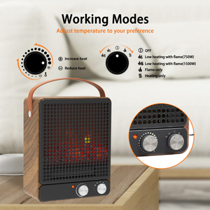 Chauffage d'appoint électrique léger et réglable avec thermostat, 4 modes de fonctionnement, garantie 1 an (UE/US), 750W/1500W, pour chambre à coucher - Product Image 3