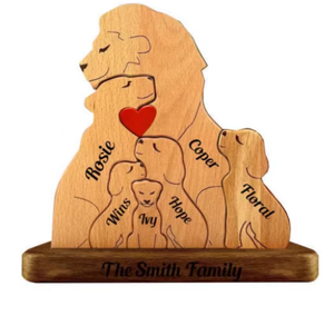 Puzzle en bois de la <span class=keywords><strong>famille</strong></span> <span class=keywords><strong>du</strong></span> <span class=keywords><strong>Roi</strong></span> <span class=keywords><strong>Lion</strong></span> Simba, artisanat en bois, puzzle, cadeau pour la fête des mères, décoration - Product Image 4