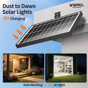 Luces LED Solares para Exteriores, Lámpara de Jardín Impermeable, Lámpara de Pared Dividida, Lámpara de Calle para Interiores, Linterna Colgante de Doble Cabezal, Regulable - Product Image 4