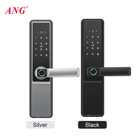 ANG OEM ODM Serrure de porte électrique à empreinte digitale compatible Tuya, avec batterie au lithium biométrique et caméra, pour porte en bois intelligente
